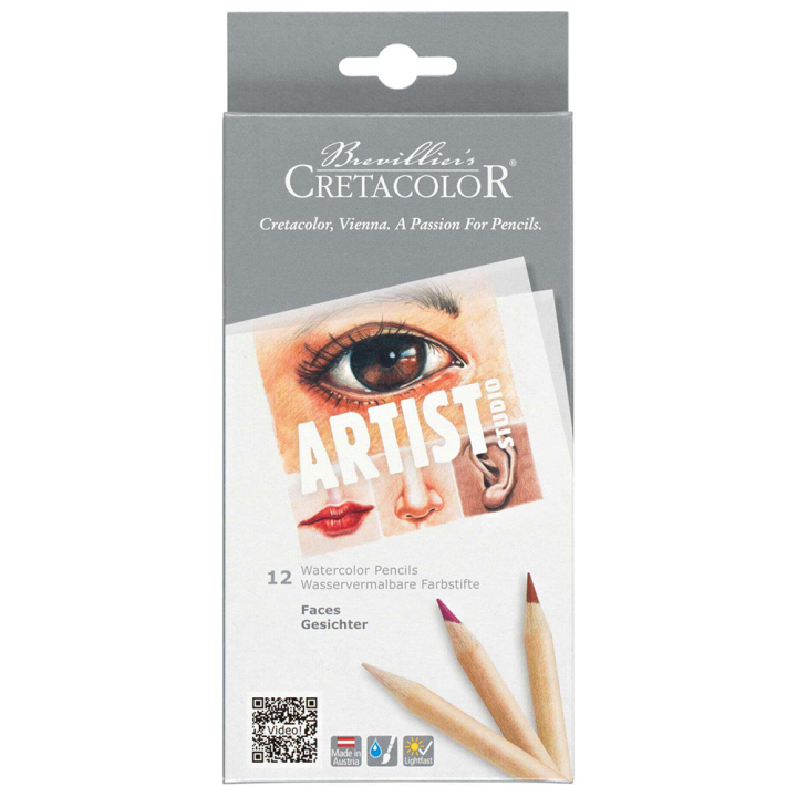 Artist Studio Aquarelle Faces 12-pack in the group Pens / Artist Pens / Watercolor Pencils at Pen Store (130578)