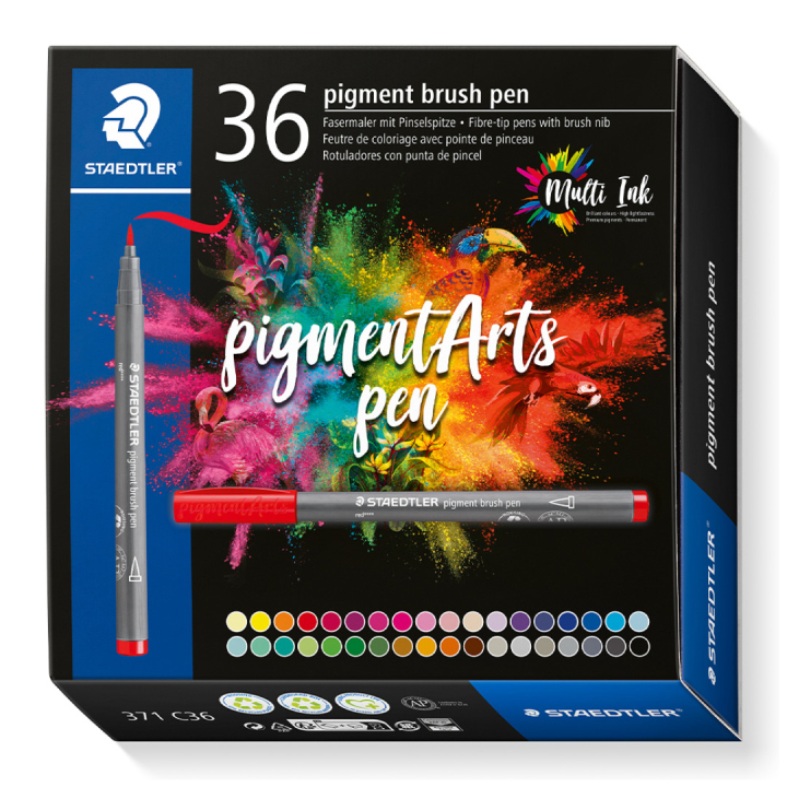 Pigment Arts Brush Pen set of 36 in the group Pens / Artist Pens / Brush Pens at Pen Store (130649)