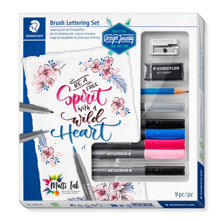 Brush Lettering Set 9 pcs in the group Hobby & Creativity / Calligraphy / Lettering Sets at Pen Store (130652)