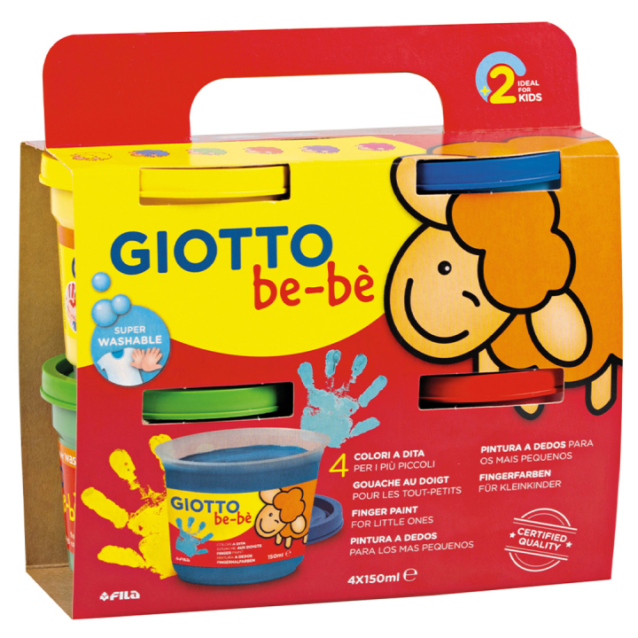 Be-bè Finger Paint 4x150 ml in the group Kids / Kids' Paint & Crafts / Paint for Kids / Finger Paint at Pen Store (130663)