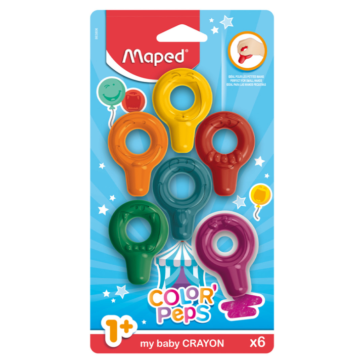 Color'Peps Baby Crayons Set of 6 in the group Kids / Kids' Pens / Crayons for Kids at Pen Store (130671)