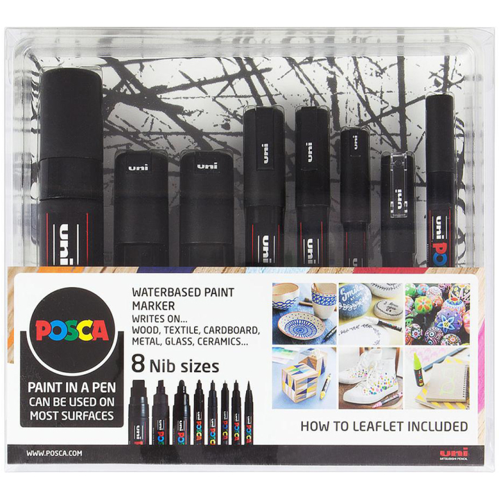 Black Set of 8 in the group Pens / Artist Pens / Acrylic Markers at Pen Store (130695)
