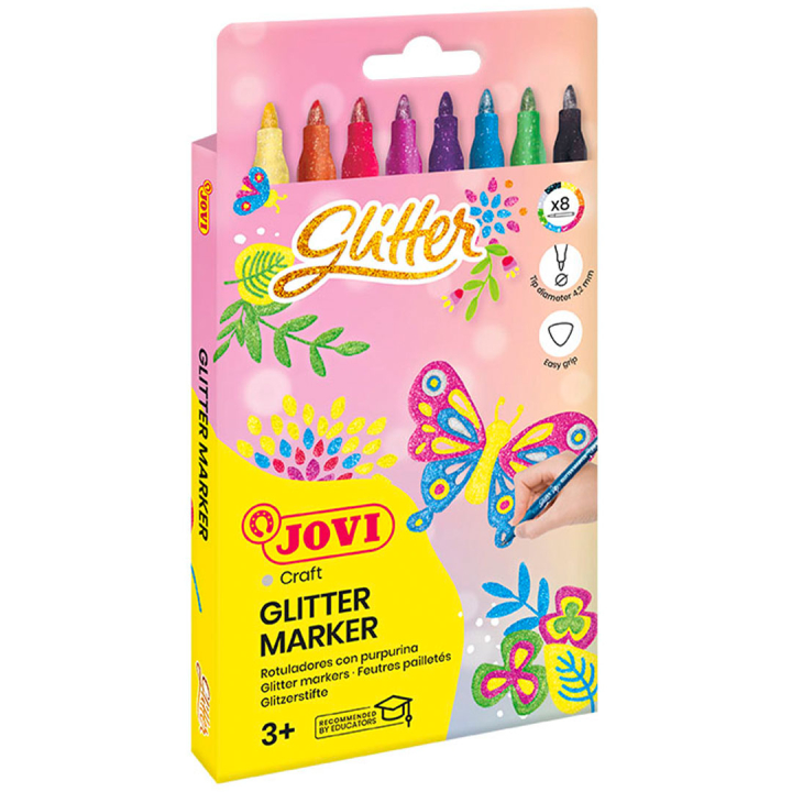 Glitter pens Pack of 8 (3 years+) in the group Kids / Kids' Pens / Felt Tip Pens for Kids at Pen Store (131139)