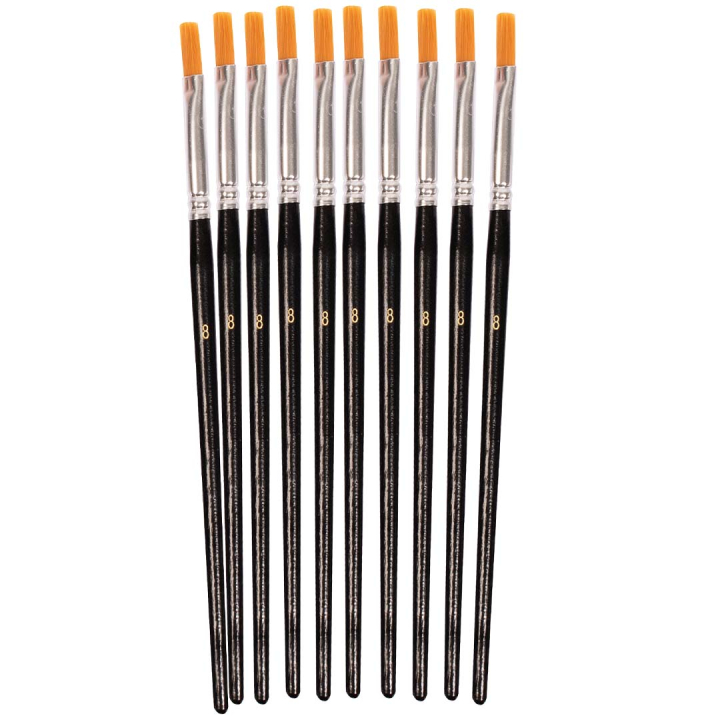 Synthetic brush flat 10 pcs  in the group Kids / Kids' Paint & Crafts / Paint Brushes for Kids at Pen Store (131291)