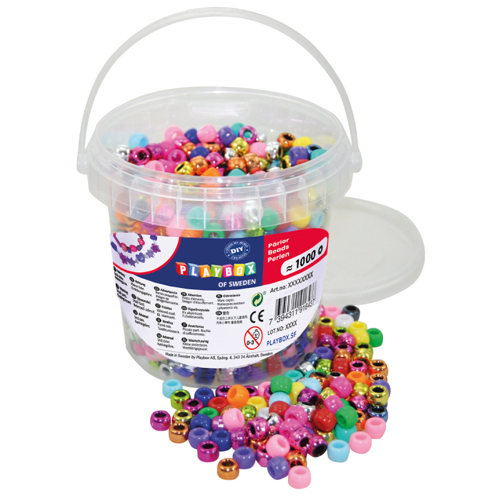 Pony Beads Mix 1000 pcs in the group Kids / Fun and learning / Jewelry making for children at Pen Store (131296)