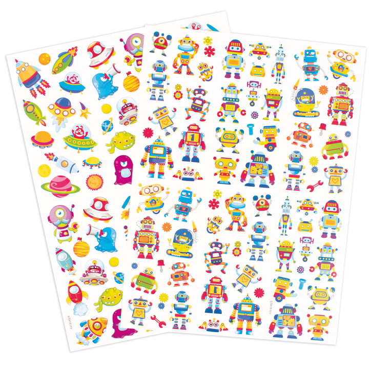 Stickers robots and space 2 sheet in the group Kids / Fun and learning / Stickers at Pen Store (131324)