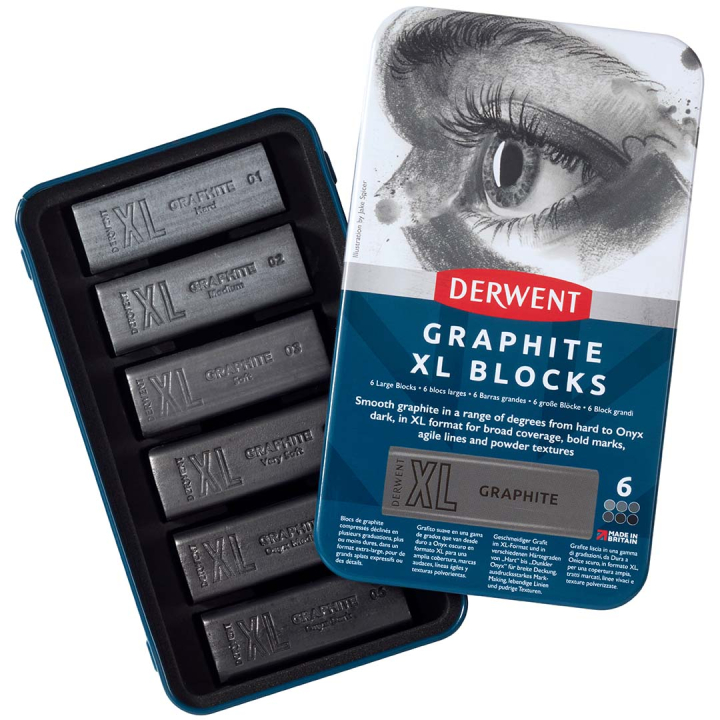Graphitint XL Blocks Tin Set of 6 in the group Art Supplies / Crayons & Graphite / Graphite & Pencils at Pen Store (131409)