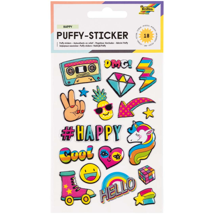 Soft 3D Stickers Happy  1 Sheets in the group Kids / Fun and learning / Stickers at Pen Store (131565)