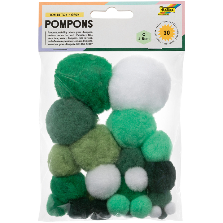 Pompons Green 30-pack in the group Kids / Fun and learning / Craft Supplies for Kids / Felt balls and pompoms at Pen Store (131635)