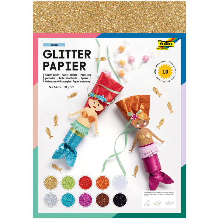 Glitter paper 10-pack in the group Kids / Fun and learning / Paper & Drawing Pad for Kids at Pen Store (131659)