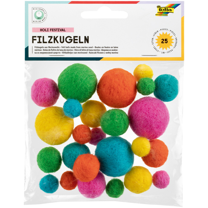 Felt Balls Holi Festival 25-pack in the group Hobby & Creativity / Create / Crafts & DIY at Pen Store (131669)