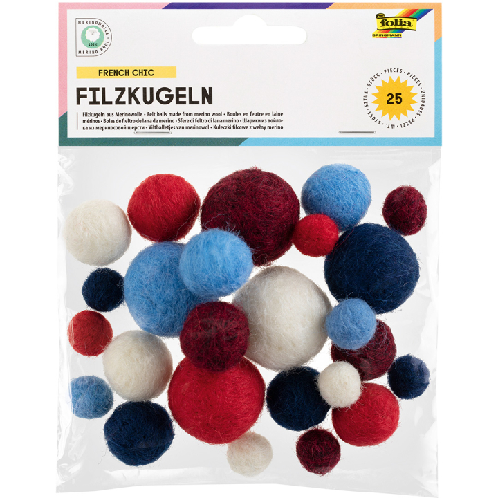 Felt Balls French Chic 25-pack in the group Hobby & Creativity / Create / Crafts & DIY at Pen Store (131671)