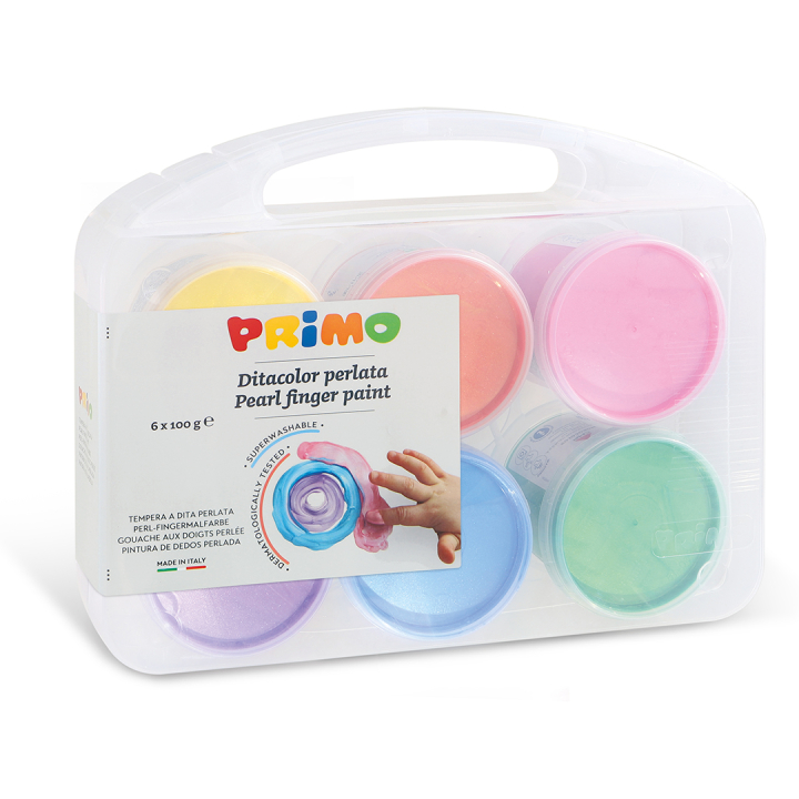 Finger paint Pearlescent-set 6x100g in the group Kids / Kids' Paint & Crafts / Paint for Kids / Finger Paint at Pen Store (132084)