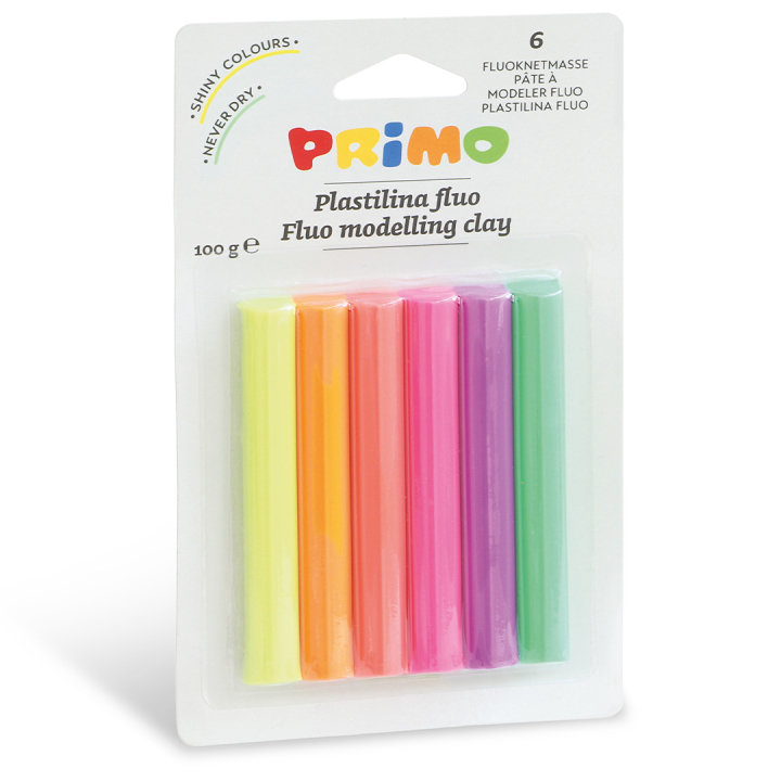 Plastelina Fluo Modelling clay 6-pack 18 g in the group Kids / Kids' Paint & Crafts / Modelling Clay for Kids at Pen Store (132158)