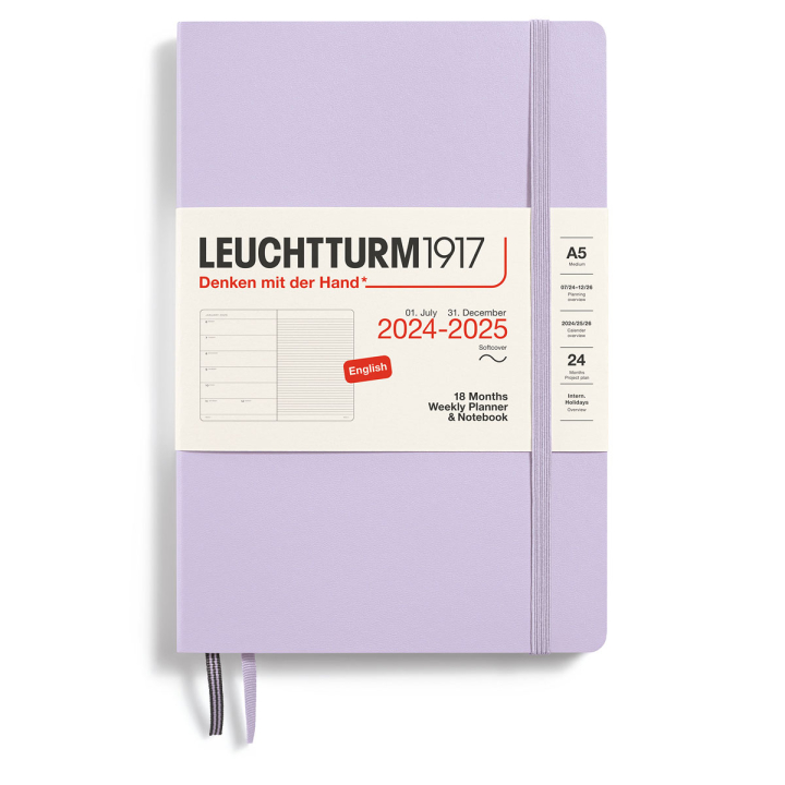 Calendar 18M Weekly Planner & Notebook Soft Cover A5 Lilac in the group Paper & Pads / Planners / 18-Month Planners at Pen Store (132571)