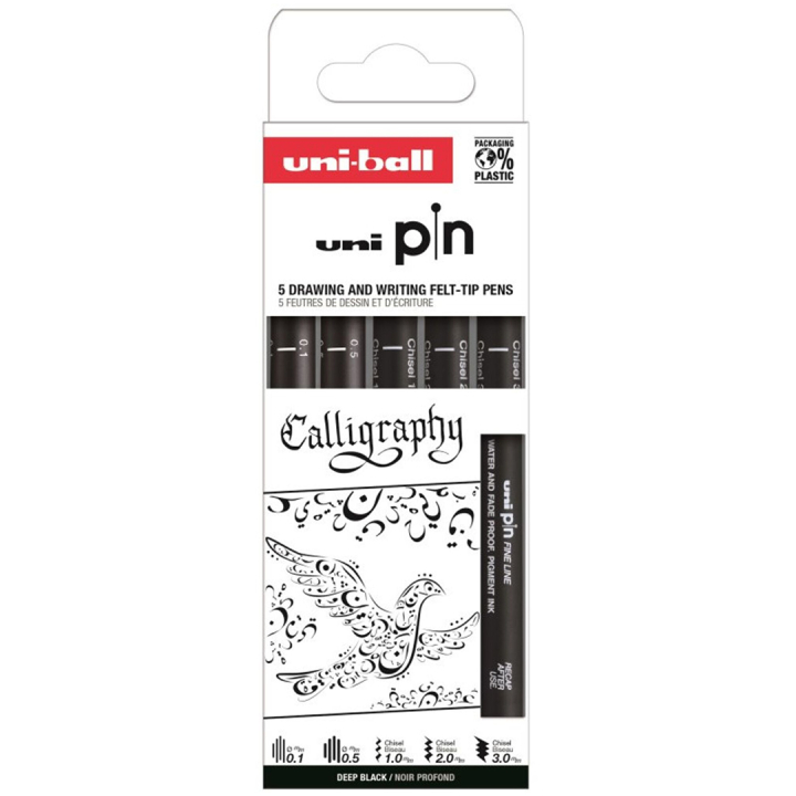 Pin Fineliner 5-set Calligraphy in the group Hobby & Creativity / Calligraphy / Calligraphy Pens at Pen Store (132724)