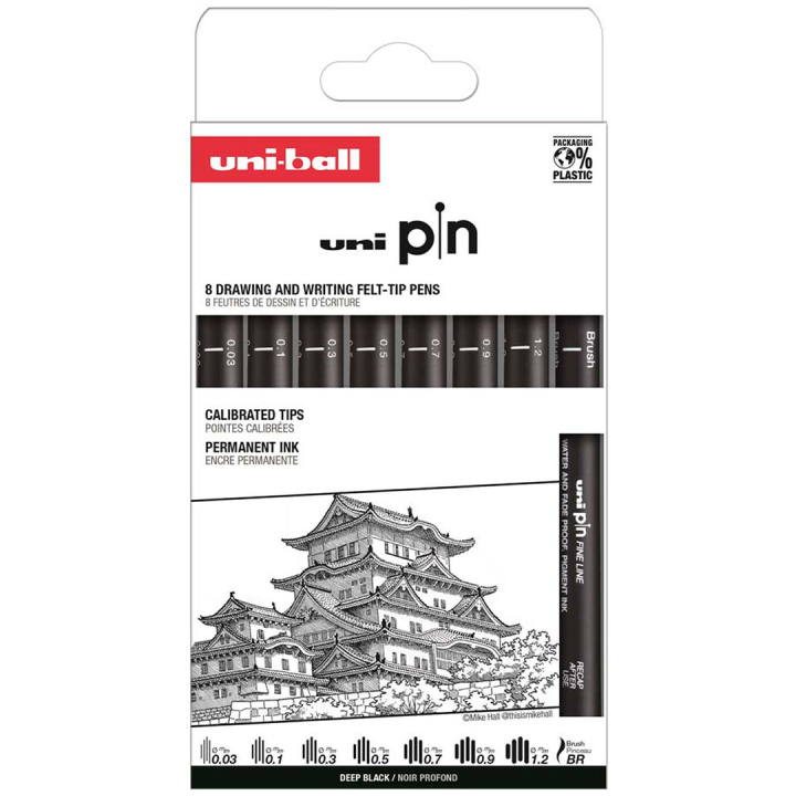 Pin Fineliner 8-set Classic 1 in the group Pens / Writing / Fineliners at Pen Store (132726)