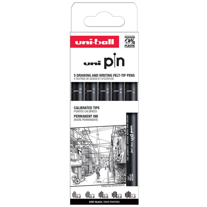 Pin Fineliner 5-set Classic 2 in the group Pens / Writing / Fineliners at Pen Store (132727)