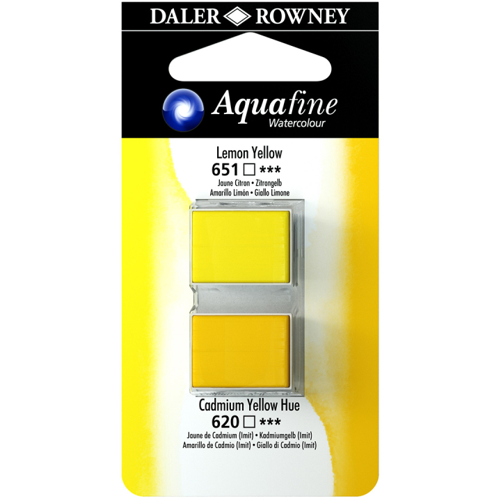 Aquarelle Half-pan Duo Lemon Yellow/Cad Yellow Hue in the group Art Supplies / Artist colours / Watercolor Paint at Pen Store (132888)