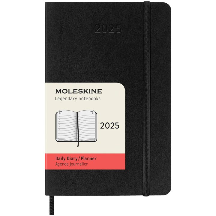 12M Daily Calendar 2025 Softcover Pocket Black in the group Paper & Pads / Planners / 12-Month Planners at Pen Store (133771)