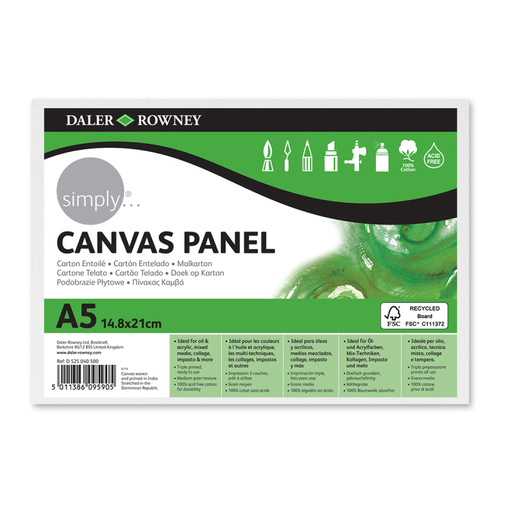 Canvas board Cotton A5 in the group Art Supplies / Studio / Canvas Panels at Pen Store (133832)