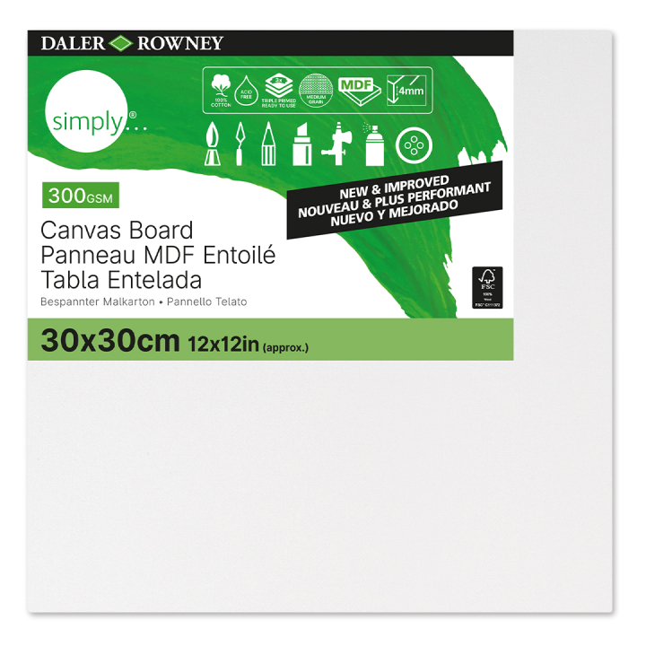 Canvas board Cotton 30x30 cm in the group Art Supplies / Studio / Canvas Panels at Pen Store (133834)