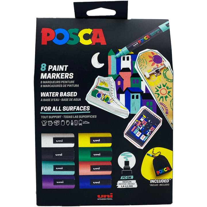 Posca Pouch PC-5M Limited Edition 8 pcs in the group Pens / Artist Pens / Acrylic Markers at Pen Store (133849)