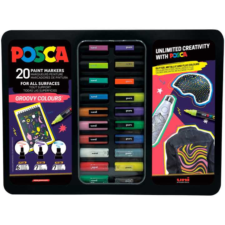 Posca Groovy Colours Set of 20 pcs in the group Pens / Artist Pens / Acrylic Markers at Pen Store (133851)