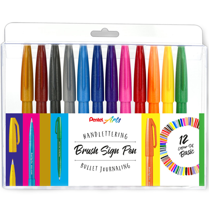 Brush Sign Pen 12-set Basic colours in the group Pens / Artist Pens / Felt Tip Pens at Pen Store (134578)