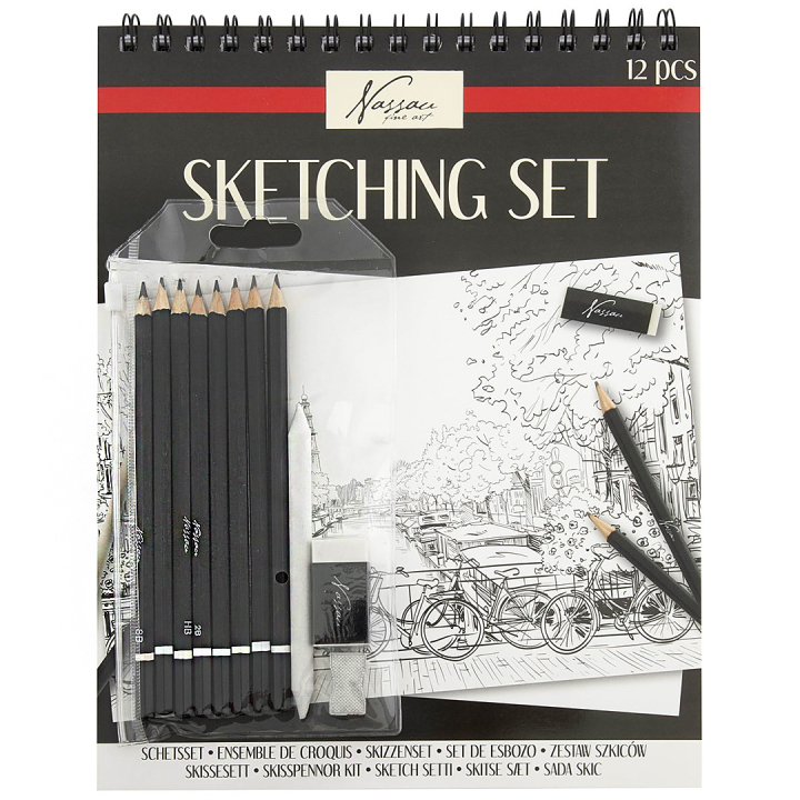 Sketching Set Sketching Pencils + Spiral Pad in the group Art Supplies / Crayons & Graphite / Graphite & Pencils at Pen Store (134879)