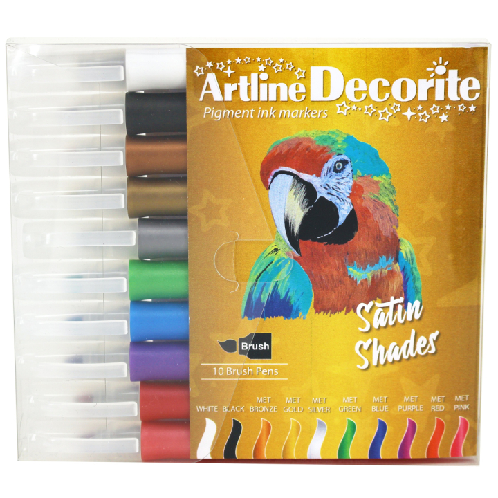 Decorite Brush Marker Pack of 10 Satin in the group Pens / Artist Pens / Brush Pens at Pen Store (134999)