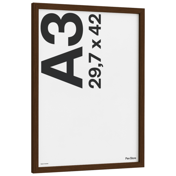 Wooden Frame Walnut Finish 29,7x42 cm A3 in the group Hobby & Creativity / Organize / Frames / Walnut-coloured frames at Pen Store (135073)