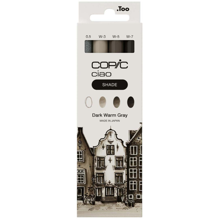 Ciao Shade Set Dark Warm Gray Pack of 4 in the group Pens / Artist Pens / Illustration Markers at Pen Store (135144)