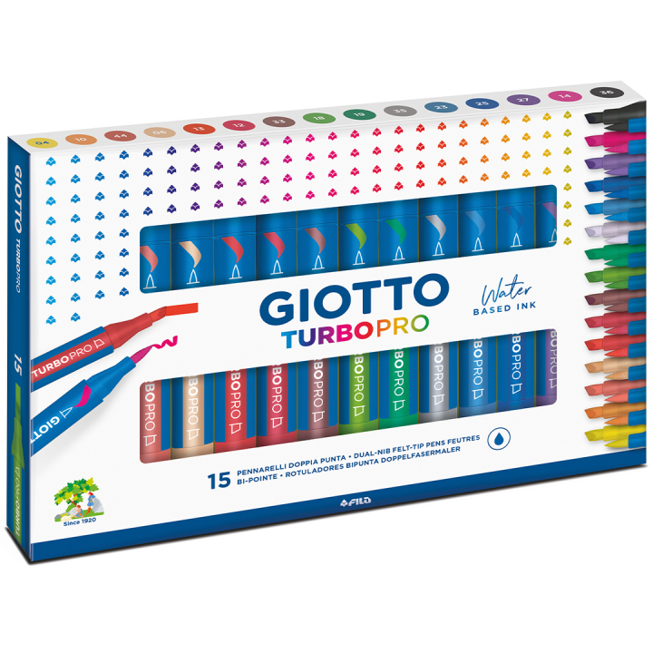 Turbo Pro Dual Tip Marker Pen Set of 15 in the group Pens / Artist Pens / Watercolour markers at Pen Store (135467)