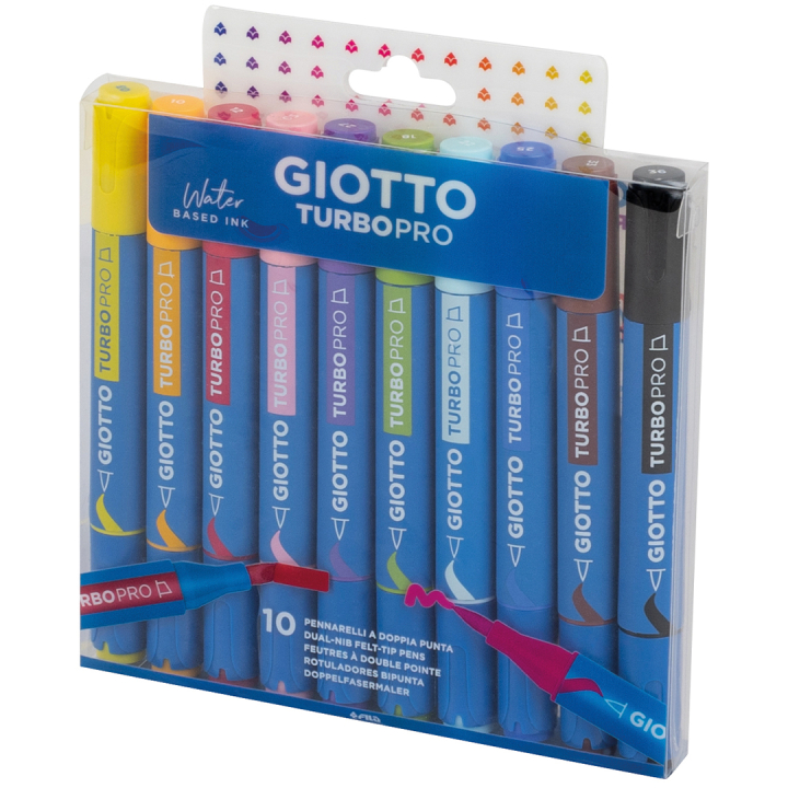 Turbo Pro Dual Tip Marker Pen Set of 10 in the group Pens / Artist Pens / Watercolour markers at Pen Store (135469)