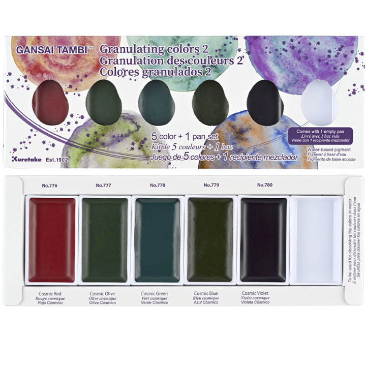 Gansai Tambi Aquarelle 5-set Granulating Colors 2 in the group Art Supplies / Artist colours / Watercolor Paint / Watercolor pans at Pen Store (135537)