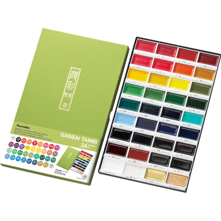Gansai Tambi Watercolour 36-set in the group Art Supplies / Artist colours / Watercolor Paint / Watercolor pans at Pen Store (135661)