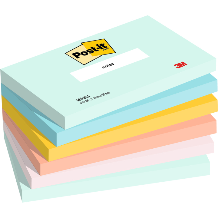 Post-it 76x127 Colour Mix Beachside 6-pack in the group Paper & Pads / Note & Memo / Post-it and notepads at Pen Store (135710)