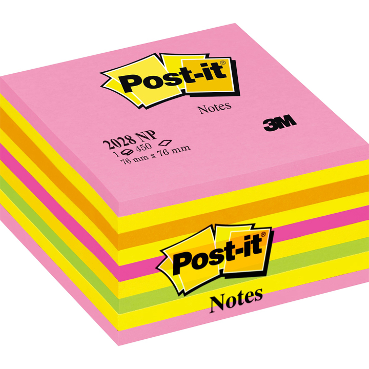 Post-it Note Cube 76x76 Colour Mix Neon in the group Paper & Pads / Note & Memo / Post-it and notepads at Pen Store (135716)