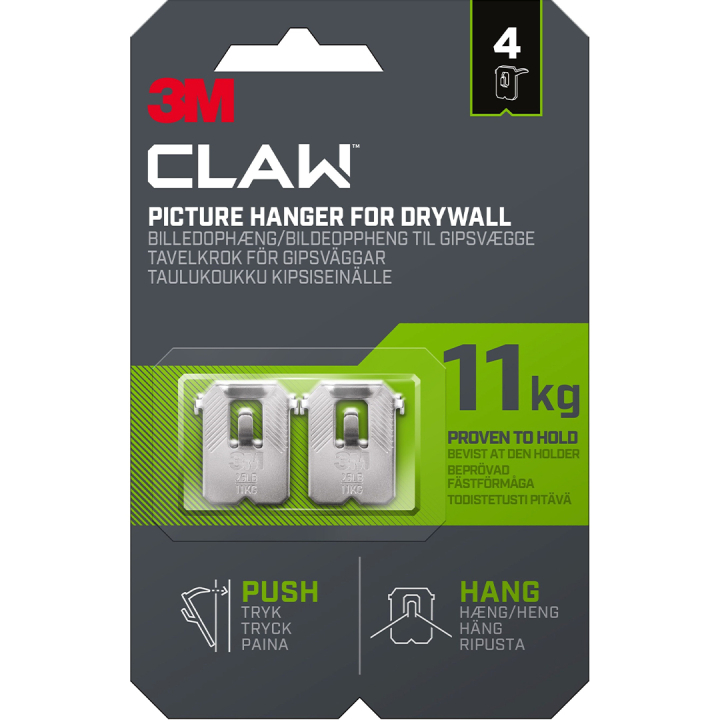Claw Picture Hook for Plasterboard 11 kg 4-pack in the group Hobby & Creativity / Organize / Frames / Picture hanging at Pen Store (135736)