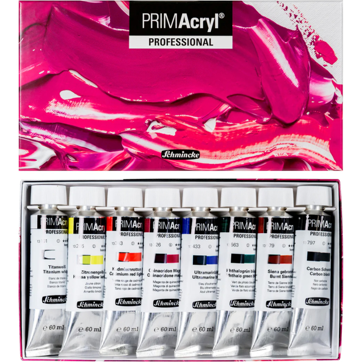 PRIMAcryl Acrylic Paint 60 ml 8-set in the group Art Supplies / Artist colours / Acrylic Paint at Pen Store (136012)
