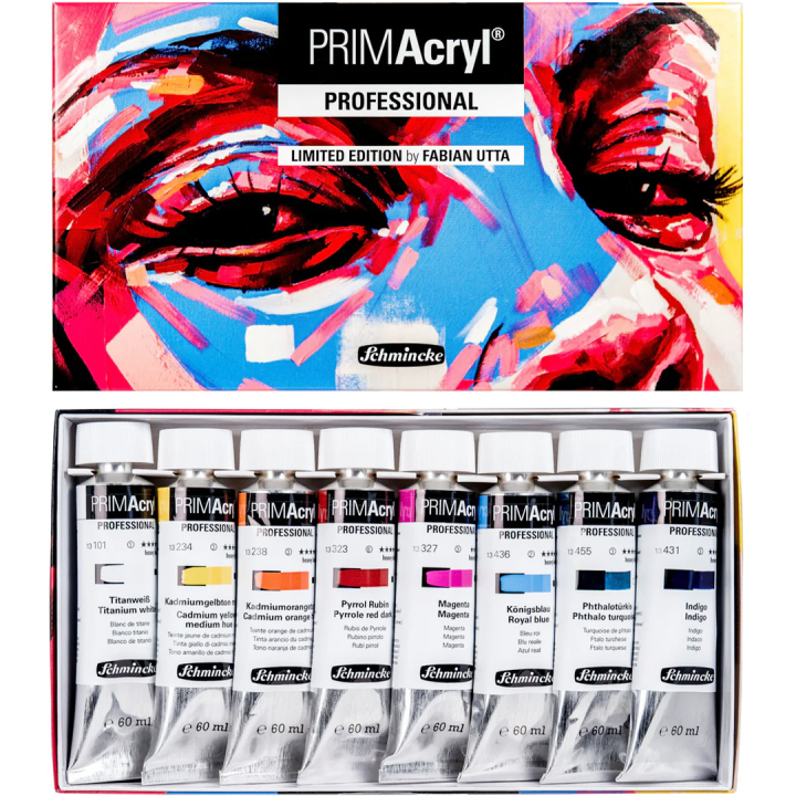 PRIMAcryl Acrylic Paint 60 ml 8-set Fabian Utta in the group Art Supplies / Artist colours / Acrylic Paint at Pen Store (136013)