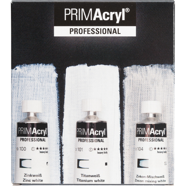 PRIMAcryl Acrylic paint 35 ml White 3-set in the group Art Supplies / Artist colours / Acrylic Paint at Pen Store (136015)
