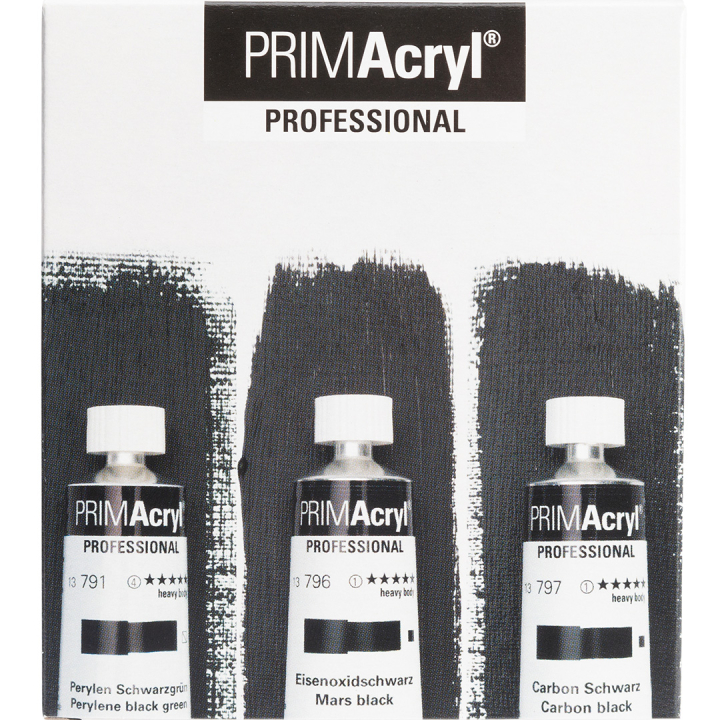 PRIMAcryl Acrylic paint 35 ml Black 3-set in the group Art Supplies / Artist colours / Acrylic Paint at Pen Store (136016)