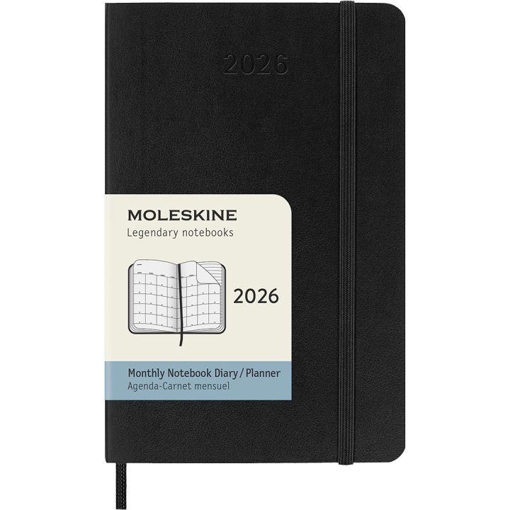 Calendar 12M Monthly 2026 Softcover Pocket Black in the group Paper & Pads / Planners / 12-Month Planners at Pen Store (136098)