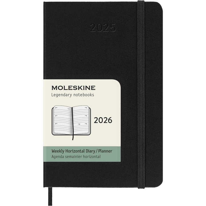 Calendar 12M Weekly Horizontal 2026 Hardcover Pocket Black in the group Paper & Pads / Planners / 12-Month Planners at Pen Store (136108)