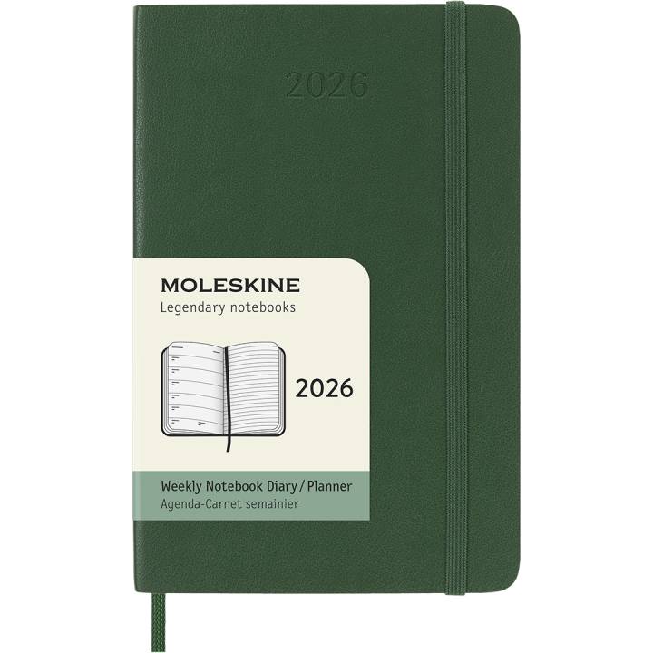 Calendar 12M Weekly Notebook 2026 Softcover Pocket Myrtle Green in the group Paper & Pads / Planners / 12-Month Planners at Pen Store (136121)