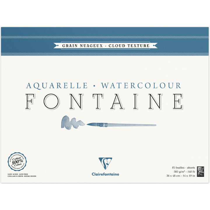 Fontaine Watercolor block Cloud Texture 36x48 cm 300g in the group Paper & Pads / Artist Pads & Paper / Watercolor Pads at Pen Store (136138)
