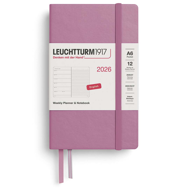 Calendar Weekly Planner & Notebook 2026 A6 Dusty Rose in the group Paper & Pads / Planners / 12-Month Planners at Pen Store (136231)