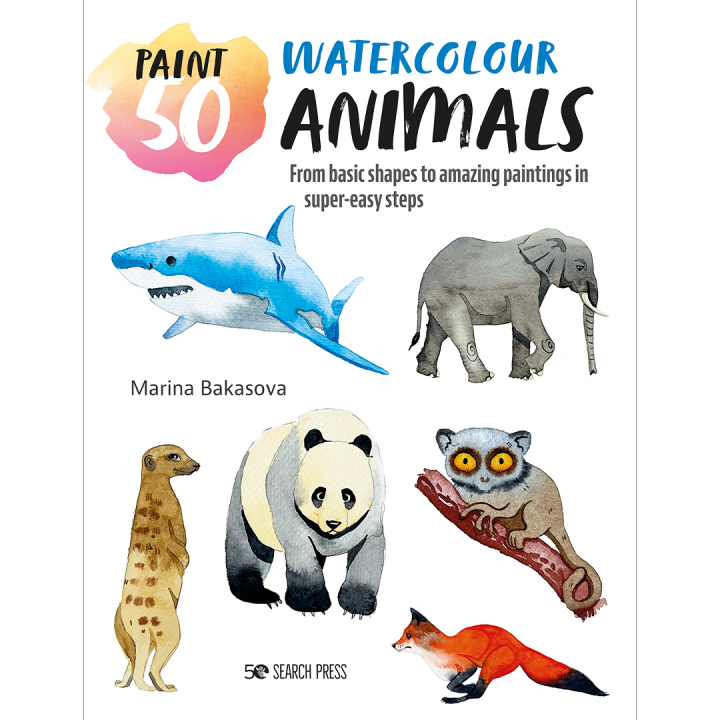 Paint 50: Watercolour Animals in the group Hobby & Creativity / Books / Art Instruction Books at Pen Store (136319)